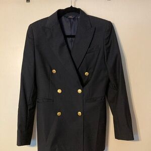 Brooks Brothers 346 Dark Blazer with Gold Accents